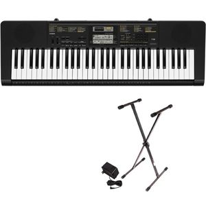 Casio portable keyboard, CTK2400 PPK 61-Key Prem Pckag w/ stand & power supply